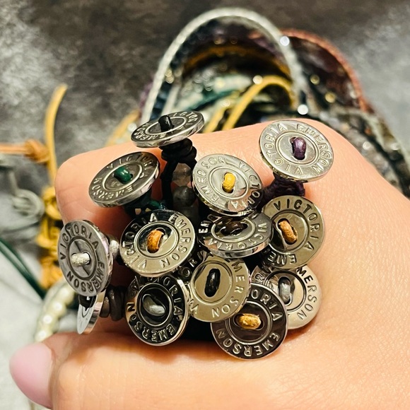 Victoria Emerson wrap bracelets (4 total) 1 dark brown and 3 black - Picture 5 of 5